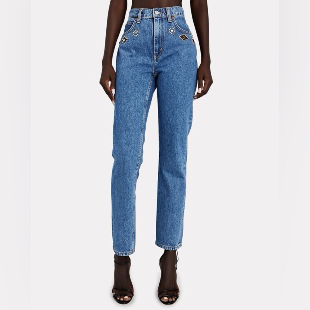 re/done 70s straight jeans with jewel accents